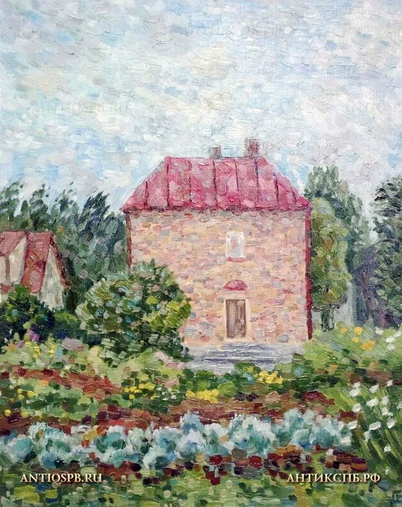 Картина "Дом в саду". Холст, масло. ХХI век. №18413.2